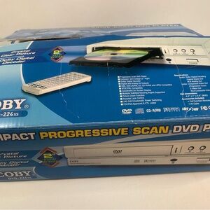 Coby DVD 224 Compact Progressive Scan 2’ slim design dvd player open box